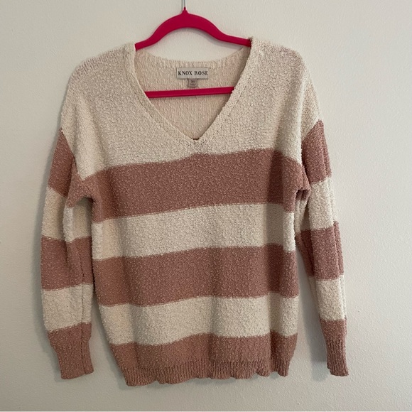 Pink/cream stripped sweater - Picture 1 of 5